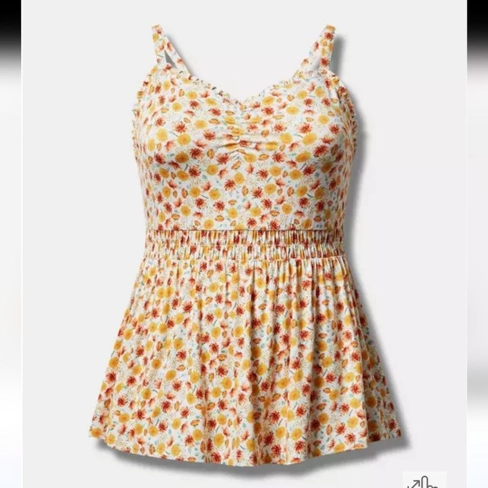 Torrid Super Soft Sweetheart Ruched Babydoll Top Size 2 - Picture 4 of 9